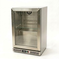 Réfrigérateur de présentation en acier inoxydable rose avec porte vitrée, pour boissons, bières, eau et desserts, style tropical pour cuisine