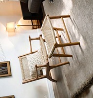 Ensemble de table et de chaises de salle à manger d'extérieur en teck de haute qualité pour jardin, patio, parc, villa, balcon