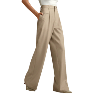 กางเกงลำลองขายาวเอวสูงทรงหลวมสำหรับผู้หญิงกางเกงกันยับ - Product Image 2