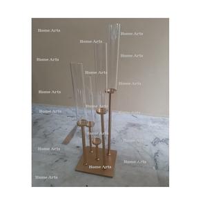 Centros de mesa de metal de 6 brazos de calidad superior Centros de mesa de acrílico para bodas y eventos de nuevo diseño de la India - Product Image 3