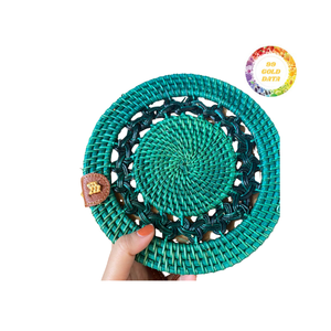 Sac de plage en rotin tissé à la main avec sangles fourre-tout d'été de style bohème pour femme grande capacité écologique - Product Image 5