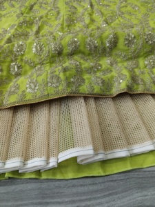 Women's Faux Georgette Lehenga with Hand Drawn Embroidery and <b>Sequins</b> Work Hand Drawn Printed Choli - Product Image 5