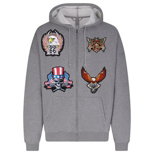 100% coton Patch personnalisé Design Heavyweight surdimensionné Full Zip Us Sweats à capuche et sweat-shirts pour hommes - Product Image 1