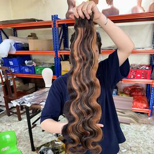 Vente en gros d'extensions de cheveux vietnamiens Remy de haute qualité Body Wave paquets à double tirage Lace Front lisse brut expédition rapide par DHL - Product Image 2