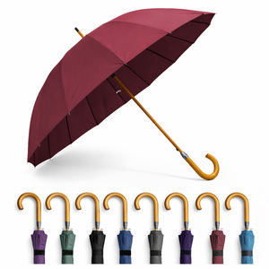 Parapluie automatique XXL classique pour hommes et femmes, long, coupe-vent, imperméable, avec poignée élégante et courbée - Product Image 1