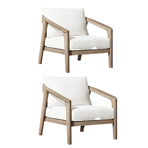 Mobilier d'extérieur et d'intérieur Canapé de jardin Canapé à un siège Ensemble de canapés confortables en tissu avec pied et dossier en bois - Product Image 4