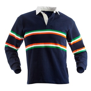 Vente en gros à séchage rapide personnaliser chemise de rugby 100% coton poids lourd 320gsm broderie Logo maillot de rugby technique brodée - Product Image 6