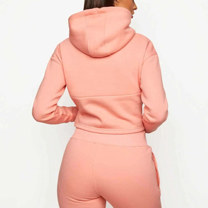 Jersey de lana cómodo para mujer al por mayor, tops cortos con capucha y logotipo de impresión personalizado, top de invierno con cremallera frontal para mujer, 2025 - Product Image 3