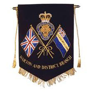 Drapeaux personnalisés brodés avec fil de bullion, à une seule face. Frange dorée - Product Image 1