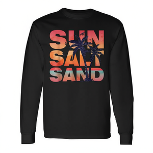 Camiseta de manga larga Sun Salt Sand con diseño de palmera de playa y vacaciones de verano - Product Image 2