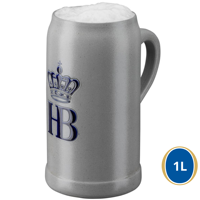 Chope à bière classique durable en grès émaillé au sel, fabriquée à la main, personnalisée, 1 L, pour l'Oktoberfest Hofbraeuhaus Muenchen