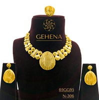 5 GRAMME PLAQUÉ OR 24K COURT LONG BEAU COLLIER ENSEMBLE BOUCLE D'OREILLE DOIGT ANNEAU FEMME DESIGNER CHOKER ARABES TENDANCE NOUVEAU GRAND LAITON