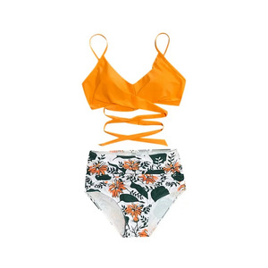 Best Design New Summer Animal Print Sexy Backless High Waist <b>Bikini</b> 3 Piece Swimsuit <b>Set</b> Breathable Quick Dry Wholesale Low - Product Image 4