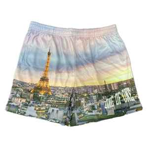 2026 Men's Premium High Street Style Summer Shorts 100% Polyester Double <b>Layer</b> Pro Mesh Solid Pattern High Quality - Product Image 4