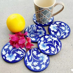 Décor de luxe écologique Sous-verres en nacre faits à la main en pierre de noyer de style classique Tapis et tampons pour vadrouille Trading Coastal Wood - Product Image 4