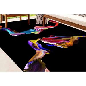 Tapis imprimé avec silhouette de couple abstraite colorée - Tapis d'entrée moderne pour bureau, tapis doux non tissé - Product Image 2