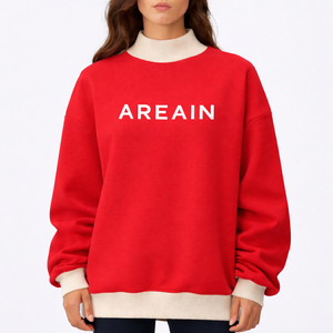 Sweat-shirt à col montant surdimensionné pour femmes, coupe décontractée, épaules tombantes, badge pailleté, streetwear, texture douce, vêtements d'hiver - Product Image 4