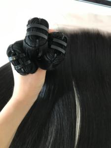 Extensions de cheveux humains vierges vietnamiens à cuticules alignées os droit couleur naturelle Double trame en stock - Product Image 5