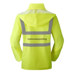 Veste de sécurité imperméable et réfléchissante ANSI classe 2 avec logo personnalisé grande taille, respirante et confortable - Product Image 3