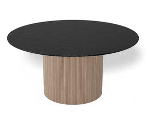 Mesa de Comedor Redonda Moderna de Madera Maciza ARDENA ADT-074 No Plegable Fabricada en Java Central para Hogar, Hotel, Apartamento, Villa, Comedores - Product Image 1