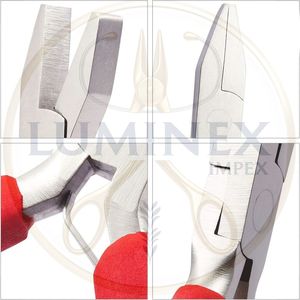 Pince à bec plat en acier inoxydable pour la fabrication de bijoux (poignée rouge) Légère - Product Image 2