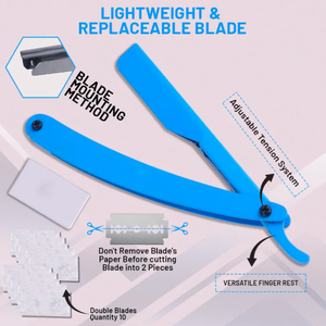 มีดโกนนิรภัยขอบสองชั้นแบบปรับได้สำหรับผู้ชายสีดำคลาสสิกใช้กำจัดขนตามสั่งดูแลความงามส่วนบุคคล - Product Image 4