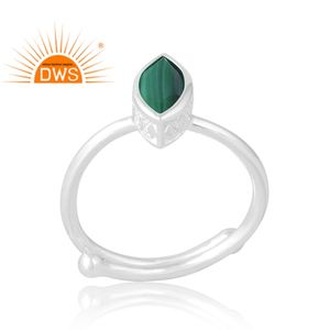 Meilleure vente 925 argent Sterling malachite naturelle bague de pierres précieuses bijoux personnalisés pour les femmes cadeau pour elle - Product Image 1