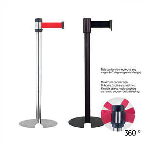 High Quality PB6012 Stainless Retractable Belt Post <b>Plastic</b> Line <b>Dividing</b> Column Entrance Guidance Traffic Barriers for Public - Product Image 1