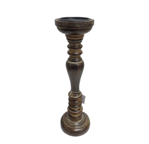 Soporte de pilar de vela de hierro y madera de diseño moderno, soporte de vela de tamaño pequeño de Color marrón para decoración de boda y Mesa - Product Image 5