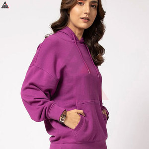 Sudadera con capucha extragrande de punto 100% algodón para mujer, de alta calidad, al por mayor, ligera, transpirable, antipilling, cálida - Product Image 4