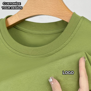 Vente en gros de t-shirts oversize 100% coton avec impression personnalisée, manches courtes, col rond, motif uni, 220 à 260 grammes, design de t-shirts vierges - Product Image 1