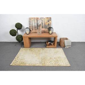 พรมขนสัตว์สีเบจสีฟ้าคลาสสิก5.3ft x 3.1งานเย็บปะสไตล์ตุรกีสำหรับห้องนั่งเล่นหรือห้องนอนพร้อมแผ่นรองทำจากยาง - Product Image 3