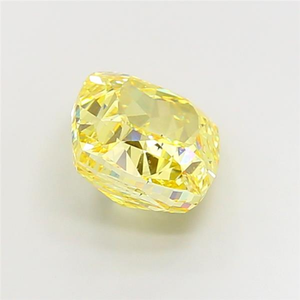 Diamant jaune vif élégant cultivé en laboratoire, choix brillant, bijoux de luxe, pierre précieuse en vrac taille coussin, certifié type CVD - Product Image 2