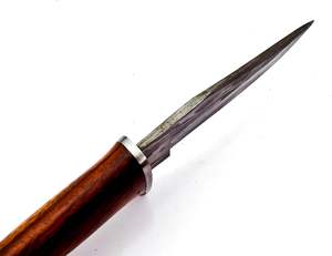 Cuchillo de supervivencia de acero de Damasco hecho a mano con Funda de cuero Hoja fija compatible con OEM para acampar al aire libre y cazar - Product Image 4