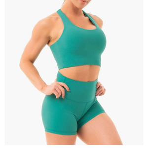 Service OEM : Ensemble décontracté 2 pièces pour femme, composé d'un débardeur court moulant et d'un short, avec logo personnalisé - Product Image 1