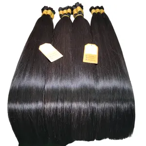 Super Double Drawn Unprocessed Raw Vietnamese Bulk Hair Extensions Long Lasting Wholesale Price