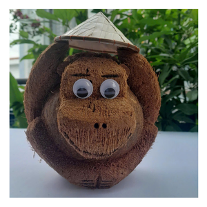 Venta al por mayor 100% juguetes hechos a mano tallado mono de coco artesanía un buen recuerdo tallado mono de coco, artesanía Animal de cáscara de coco - Product Image 1