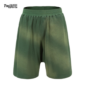 Pantalones Cortos de Lona Verdes Twillsports para Hombre, Lavado Ácido, Bolsillos Traseros, Verano, Estilo Urbano, Antiarrugas, Secado Rápido, Venta al por Mayor OEM Personalizados - Product Image 1