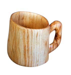 Tasse à boire en bois de couleur brun foncé en gros café réutilisable boissons boisson tasses en bois de manguier tasse avec poignée - Product Image 2