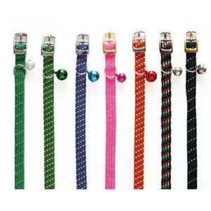 Collier de sécurité pour chat personnalisé en nylon et métal durable Boucle élastique Conception tressée 5 couleurs disponibles Laisse personnalisable pour animaux de compagnie - Product Image 6