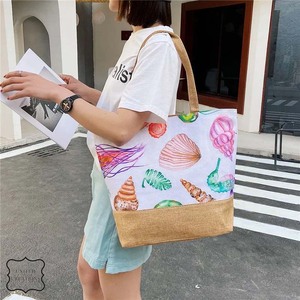 Vente en gros de sacs fourre-tout de plage en jute personnalisables écologiques pour femmes sac en hêtre naturel réutilisable avec poignée sacs fourre-tout de luxe pour femmes - Product Image 4