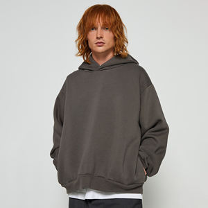 Sudaderas con capucha lisas informales de gran tamaño para hombre, logotipo personalizado, impresión personalizada, estilo Hip Hop, ropa de calle, hombro caído, OEM - Product Image 5