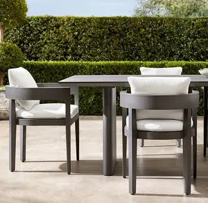 设计师现代庭院铝餐桌家具户外用餐套装8 10座