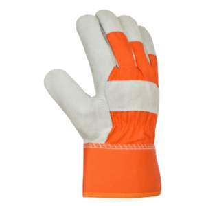 ถุงมือนิรภัยหนังวัวแยกสำหรับงานอุตสาหกรรมทนทานผ้าฝ้ายเนื้อหนาป้องกันไฟฟ้าสถิตย์ - Product Image 1