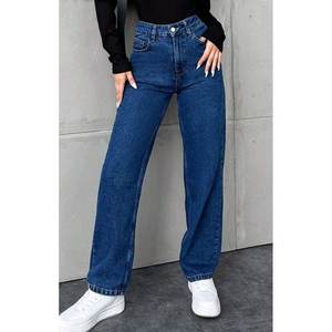 Funky Trendy Wideleg Stone <b>Denim</b> Jeans Women Luxury High Waist <b>Stretch</b> Durable Eco-friendly Plating Street Style Casual Chic - Product Image 3