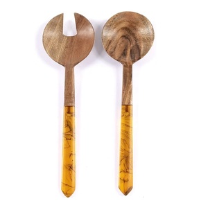 Ensemble de couverts en bois de manguier écologique avec impression émaillée, abordable pour la maison, l'hôtel, le restaurant, les cadeaux d'affaires - Product Image 4
