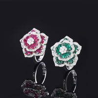 Nouvelle Arrivée Bague en Argent Sterling 925 avec Moissanite, Design Floral, Élégante et Luxueuse pour Femme, Bijoux de Mode, Mariage
