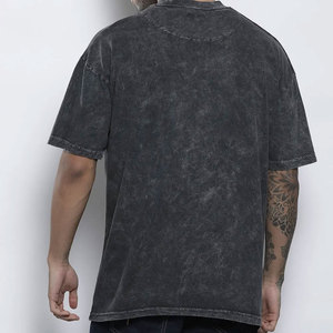 2025 haute qualité Offre Spéciale tenue à la mode nouveaux hommes lavage à l'acide t-shirt conception solide imprimé nouveau Look hommes lavage à l'acide t-shirt - Product Image 4