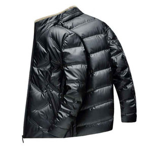 Nouveauté veste matelassée personnalisée pour hommes veste d'hiver imperméable au design simple avec col à capuche de couleur unie vierge - Product Image 4