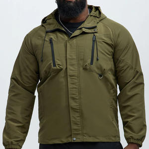 แจ็คเก็ตบอมเบอร์ผู้ชายผ้าโพลีเอสเตอร์มีฮู้ดพร้อมเชือกรูดและซิปเรียบลื่นน้ำหนักเบาให้ความรู้สึกทันสมัยเหมาะสำหรับสวมใส่สบายๆ - Product Image 6